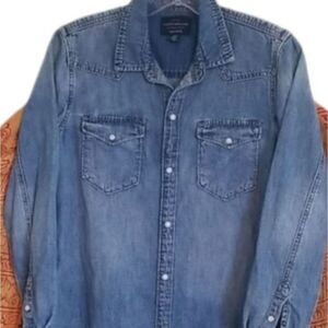 Lucky Brand Jean‎ Dress long sleeve Button Down Size Small Petite